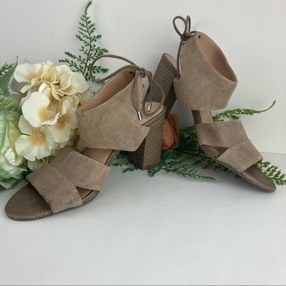 FRANCO SARTO Gem suede sandal block heel shoe 9M - Picture 1 of 8